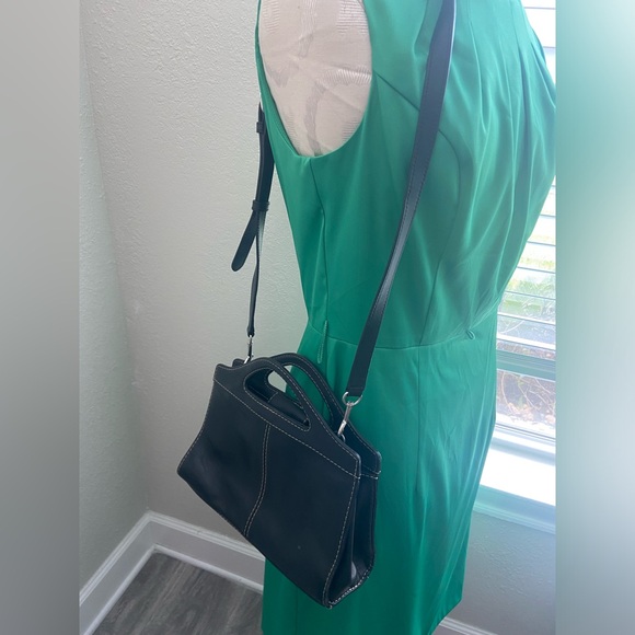 Vintage Fossil Black Leather Top Handles & Crossbody/Shoulder Purse Bag - Picture 3 of 16